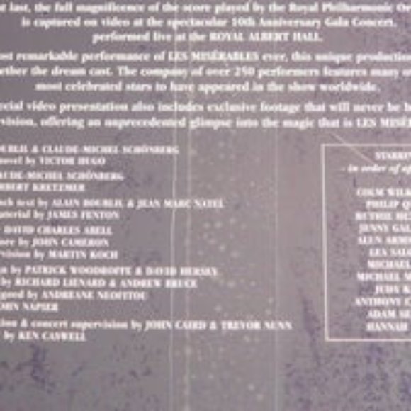 Les Miserables In Concert VHS NEW AND SEALED - Picture 6 of 7